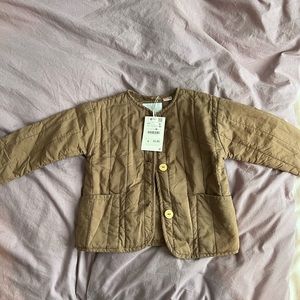 Zara quilted cotton jacket brown floral